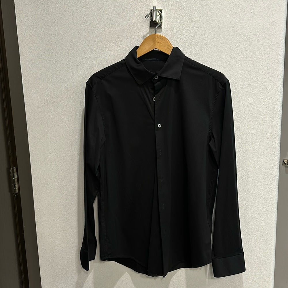 Bugatchi Black Dress Shirt size L
